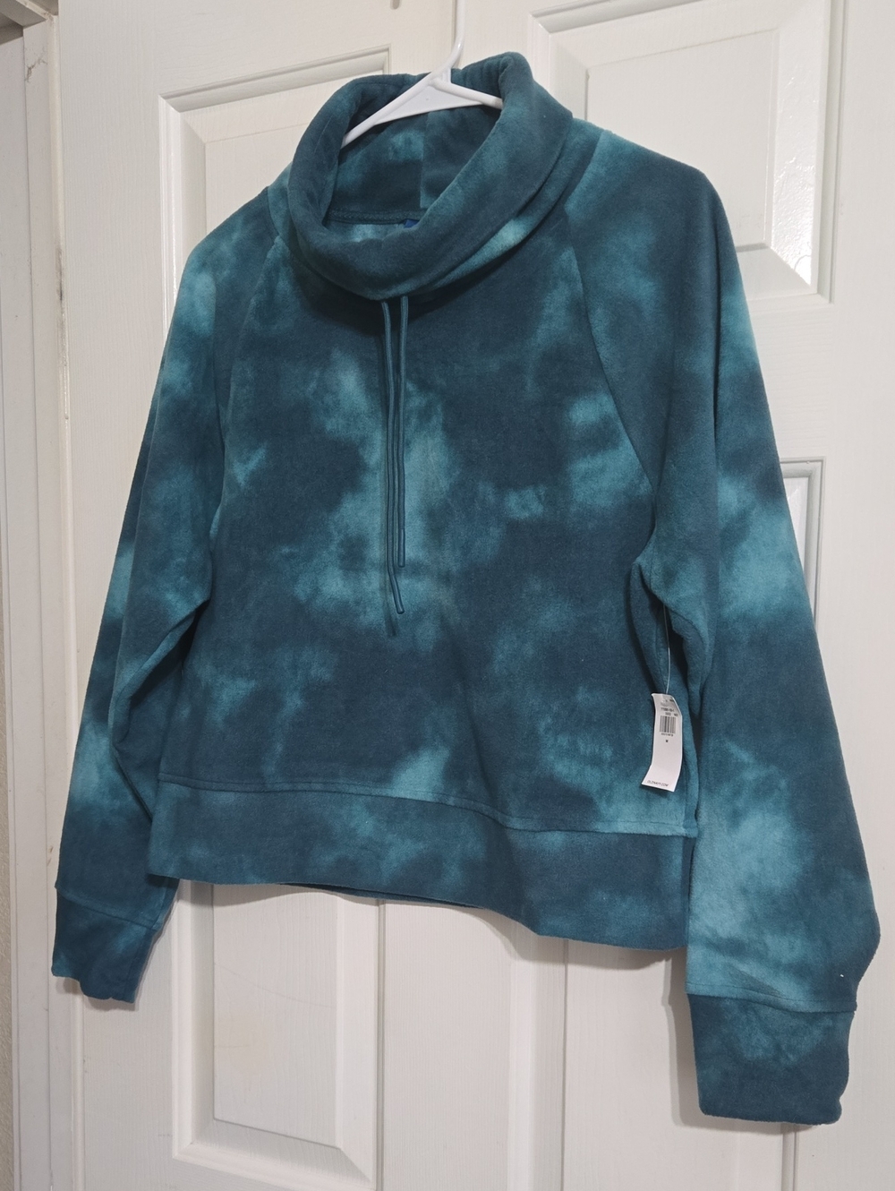 Old Navy Teal Tie-Dye Funnel Neck Sweatshirt